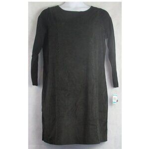 INC Women's Plus Size Boho Mixed Media Sheath Dress, Deep Black, 0X